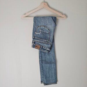 American Eagle Distressed Patchwork Skinny Jeans - 2014 - Light Wash - Sz 0 Reg